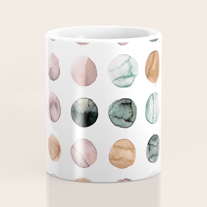 Watercolor Earth Tone Dots Minimal Boho Pattern Coffee Mug Gallery Image 4