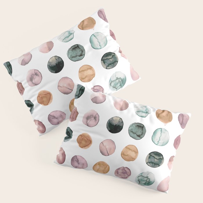 Watercolor Earth Tone Dots Minimal Boho Pattern Pillow Sham Gallery Image 1