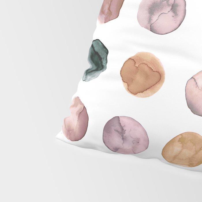 Watercolor Earth Tone Dots Minimal Boho Pattern Pillow Sham Gallery Image 4