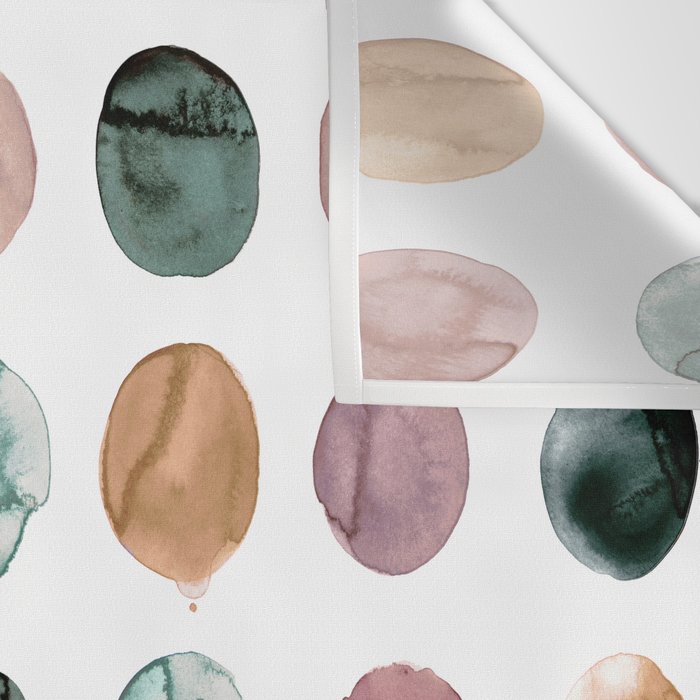 Watercolor Earth Tone Dots Minimal Boho Pattern Wall Tapestry Gallery Image 3