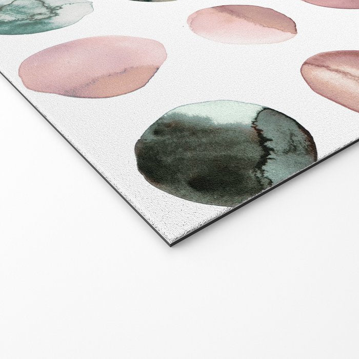 Watercolor Earth Tone Dots Minimal Boho Pattern Welcome Mat Gallery Image 2