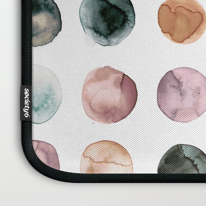 Watercolor Earth Tone Dots Minimal Boho Pattern Laptop Sleeve Gallery Image 3