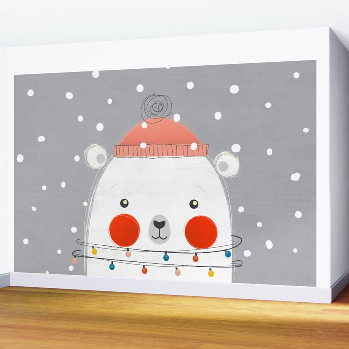 Christmas Polar Bear Wall Mural Gallery Image 2