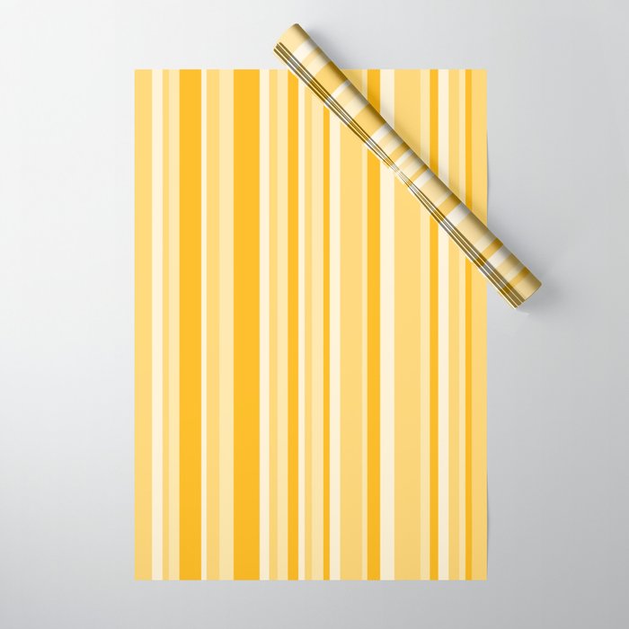 Classic Stripes XXII - Golden Sunshine Yellow Wrapping Paper Gallery Image 1