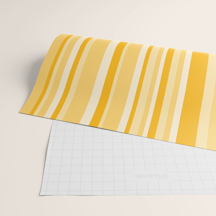 Classic Stripes XXII - Golden Sunshine Yellow Wrapping Paper Gallery Image 2