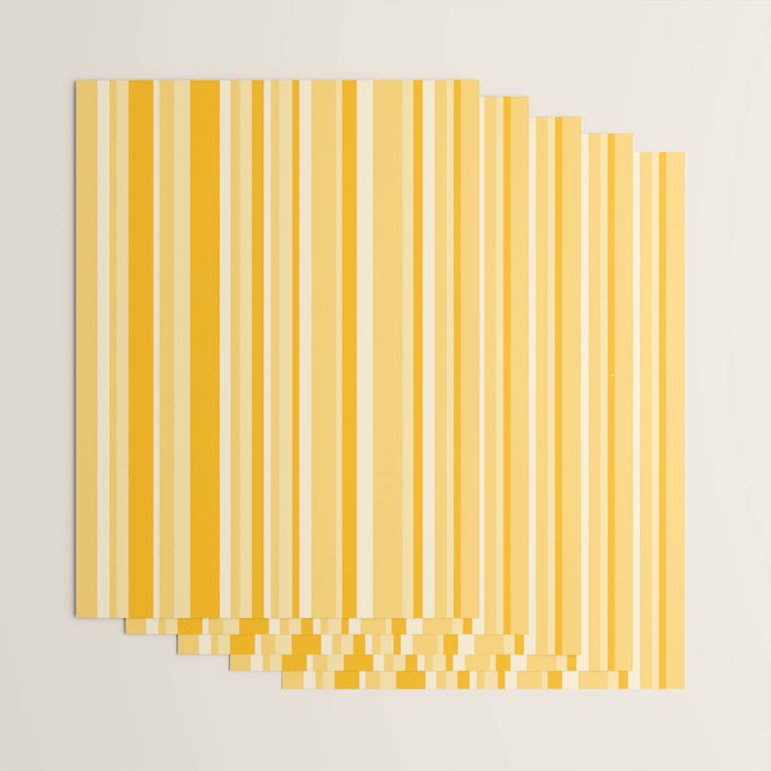 Classic Stripes XXII - Golden Sunshine Yellow Wrapping Paper Gallery Image 3