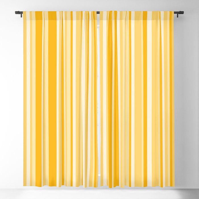 Classic Stripes XXII - Golden Sunshine Yellow Window Curtain Gallery Image 5
