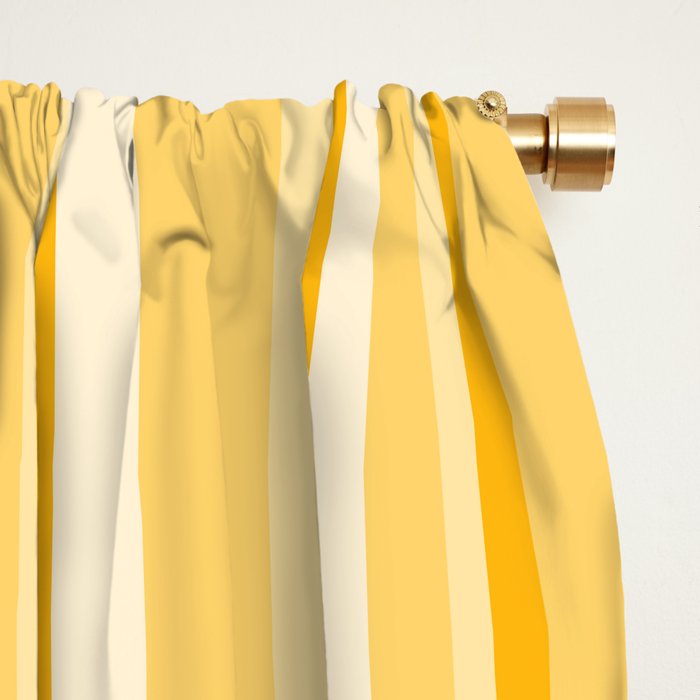 Classic Stripes XXII - Golden Sunshine Yellow Window Curtain Gallery Image 2