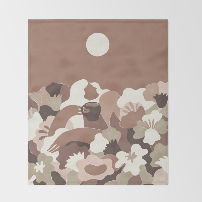 Mocha Morning Inspired by PANTONE 17 1230 Mocha Mousse Throw Blanket Gallery Image 2