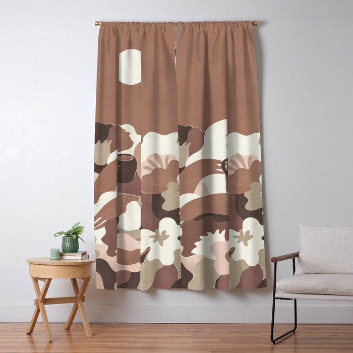 Mocha Morning Inspired by PANTONE 17 1230 Mocha Mousse Window Curtain Gallery Image 1