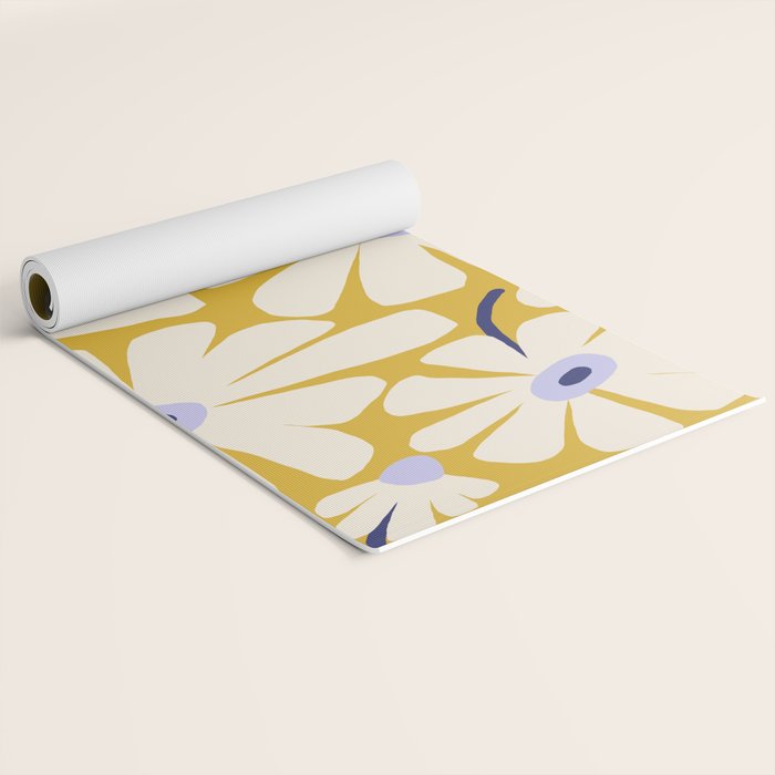 Daisy fresh - yellow peri Yoga Mat Gallery Image 2