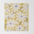 Daisy fresh - yellow peri Throw Blanket Gallery Image 2