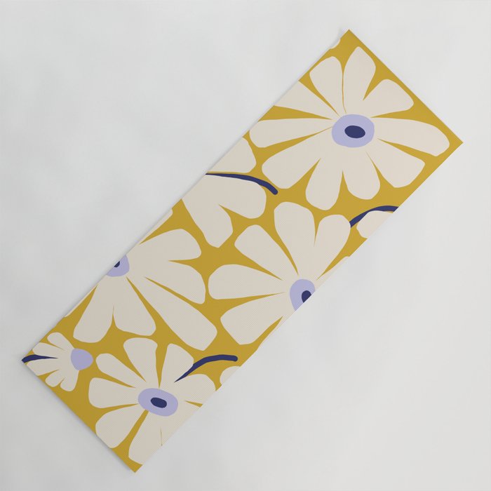Daisy fresh - yellow peri Yoga Mat Gallery Image 1