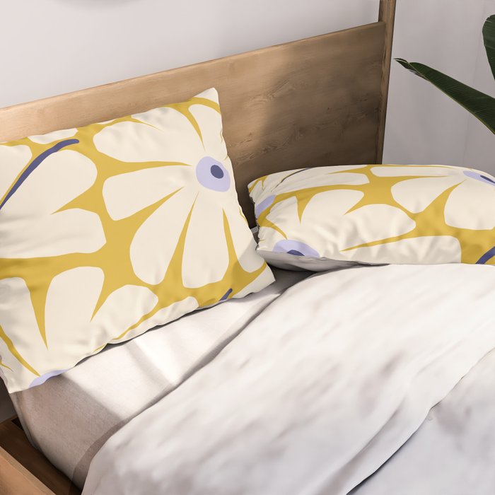 Daisy fresh - yellow peri Pillow Sham Gallery Image 2