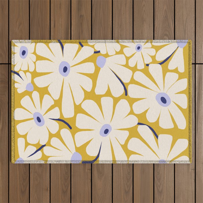 Daisy fresh - yellow peri Outdoor Rug Gallery Image 1
