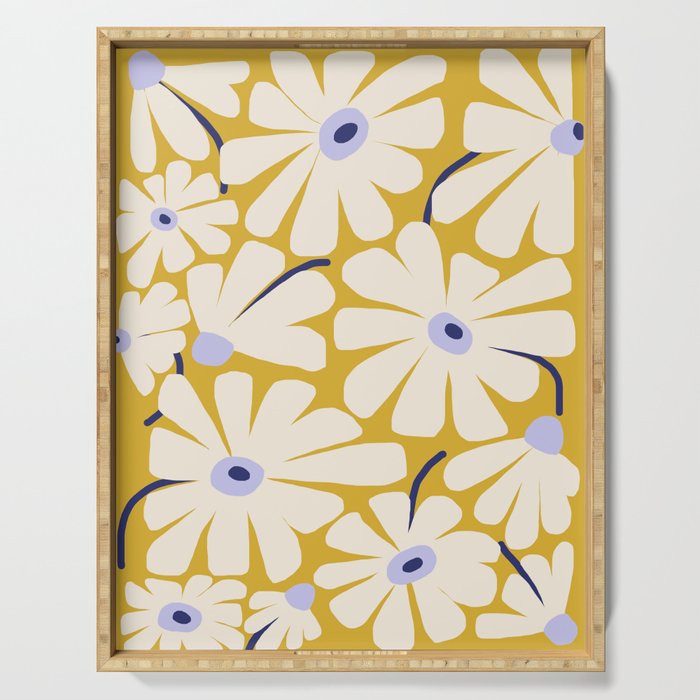 Daisy fresh - yellow peri Serving Tray Gallery Image 1
