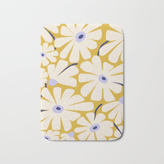 Daisy fresh - yellow peri Bath Mat Gallery Image 1