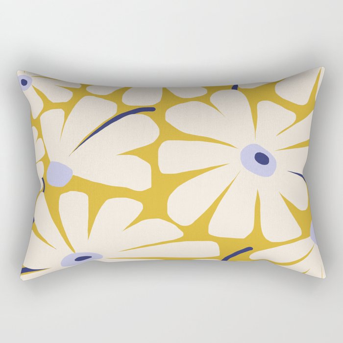 Daisy fresh - yellow peri Rectangular Pillow Gallery Image 1