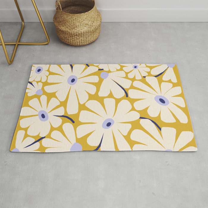 Daisy fresh - yellow peri Rug Gallery Image 1