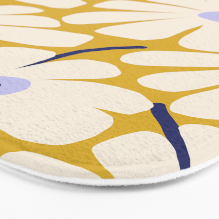 Daisy fresh - yellow peri Bath Mat Gallery Image 3