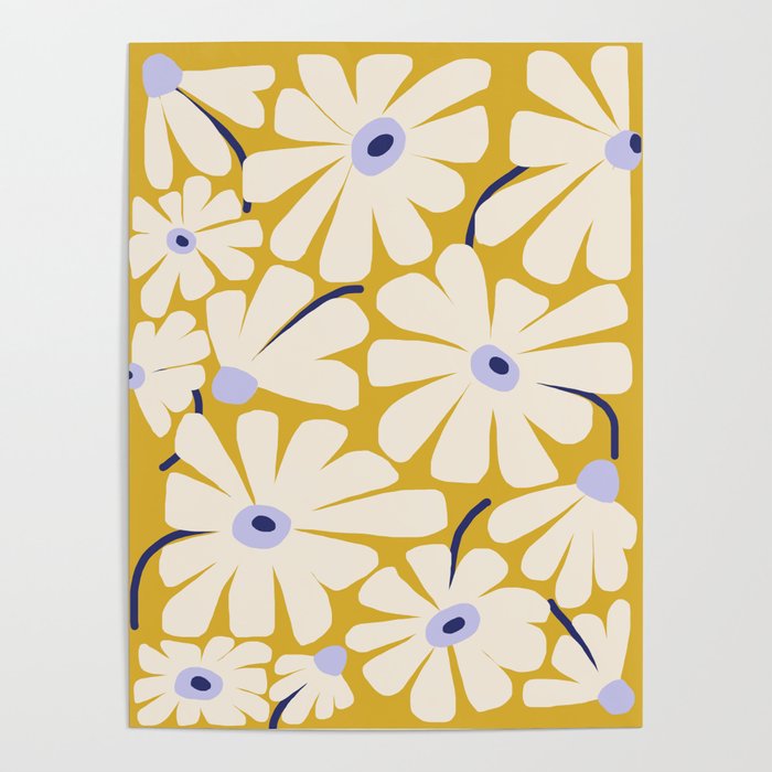 Daisy fresh - yellow peri Poster Gallery Image 4