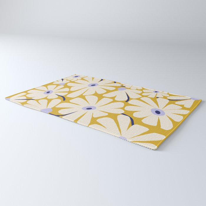 Daisy fresh - yellow peri Rug Gallery Image 3