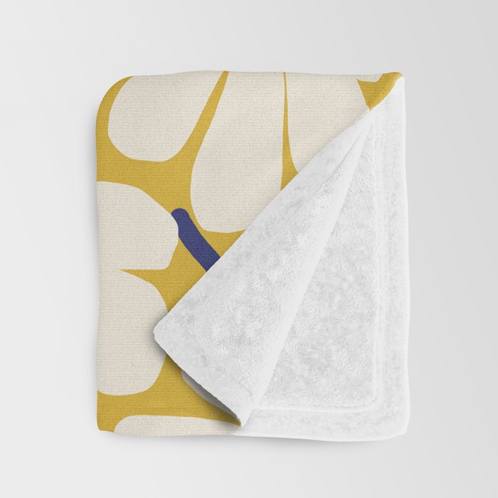 Daisy fresh - yellow peri Throw Blanket Gallery Image 3