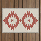 Southwestern Minimalism - Red Neutral Beige Outdoor Rug Gallery Image 1