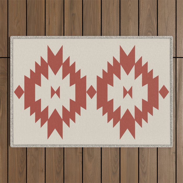 Southwestern Minimalism - Red Neutral Beige Outdoor Rug Gallery Image 1