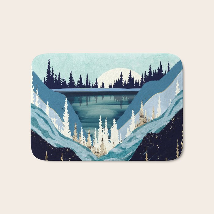 Blue Forest Lake Bath Mat Gallery Image 1