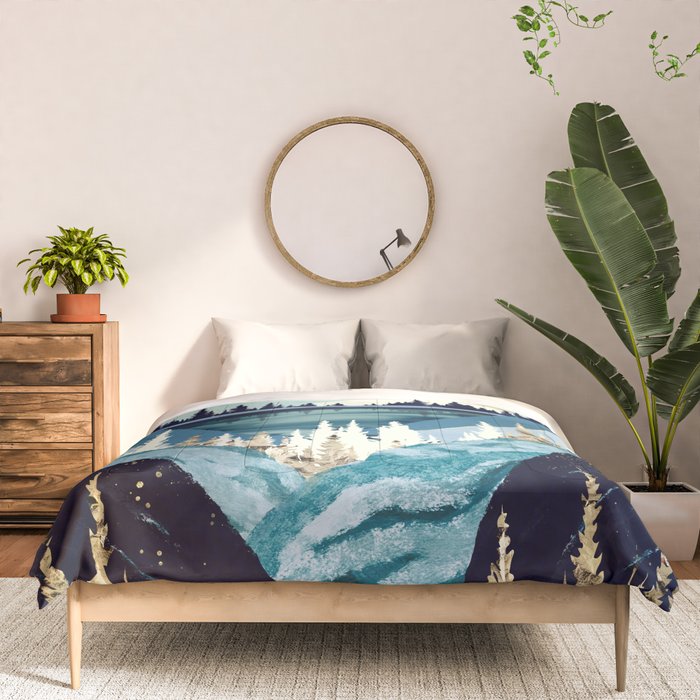 Blue Forest Lake Comforter Gallery Image 3