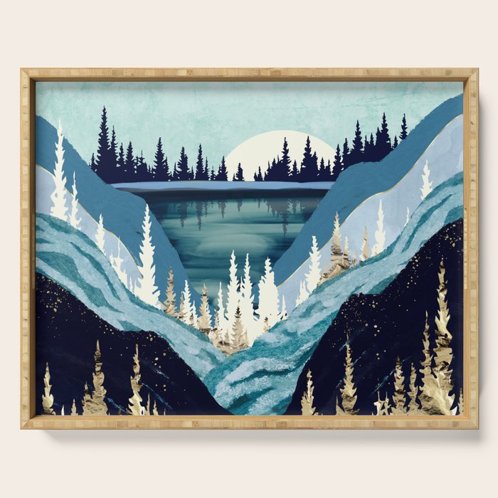 Blue Forest Lake Serving Tray Gallery Image 1