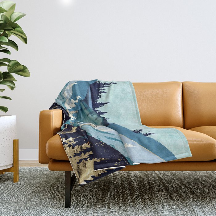 Blue Forest Lake Throw Blanket Gallery Image 1