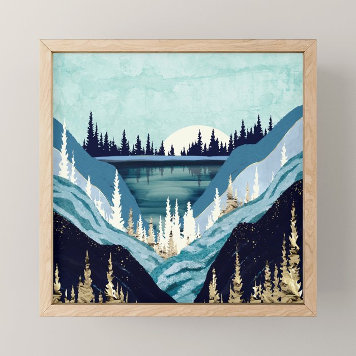 Blue Forest Lake Mini Art Print Gallery Image 1