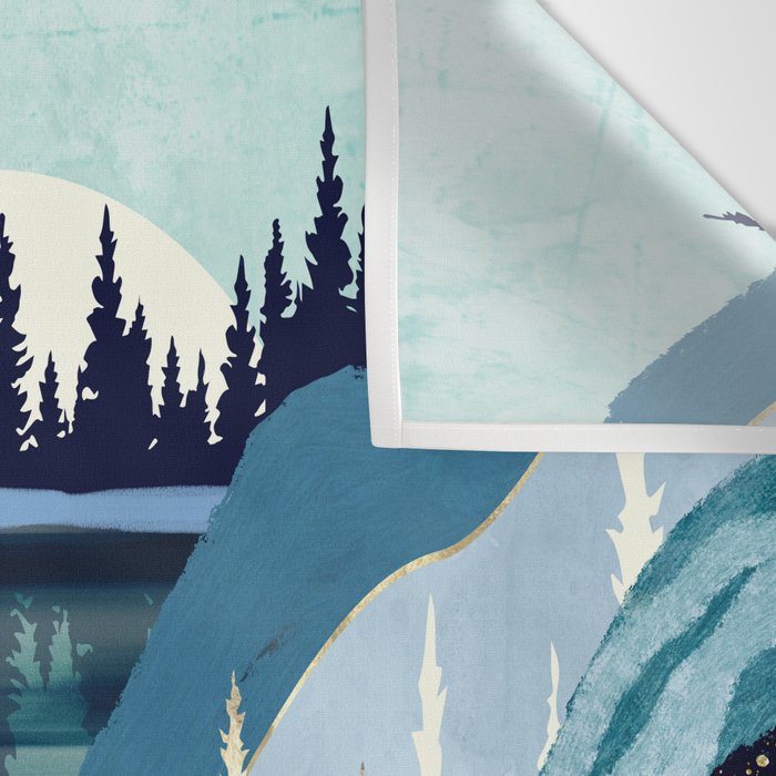 Blue Forest Lake Wall Tapestry Gallery Image 3