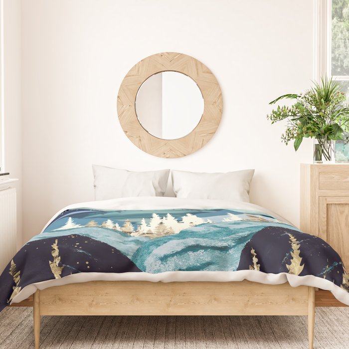 Blue Forest Lake Duvet Cover Gallery Image 3