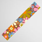 Cheerful Groovy Retro Garden Flowers 60s 70s Floral Pattern Table Runner Gallery Image 3