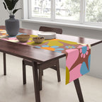 Cheerful Groovy Retro Garden Flowers 60s 70s Floral Pattern Table Runner Gallery Image 2