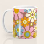 Cheerful Groovy Retro Garden Flowers 60s 70s Floral Pattern Coffee Mug Gallery Image 3