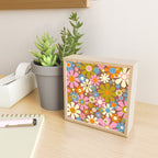 Cheerful Groovy Retro Garden Flowers 60s 70s Floral Pattern Mini Art Print Gallery Image 2