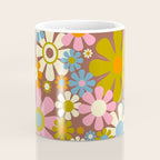 Cheerful Groovy Retro Garden Flowers 60s 70s Floral Pattern Coffee Mug Gallery Image 4