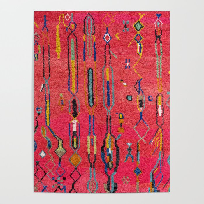 Traditional Moroccan Berber Carpet Arwtork Poster Gallery Image 4