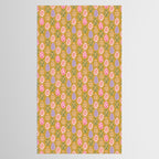 Colorful Folk Art Easter Eggs in Sandy Brown & Pink Tablecloth Gallery Image 2