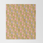 Colorful Folk Art Easter Eggs in Sandy Brown & Pink Throw Blanket Gallery Image 2