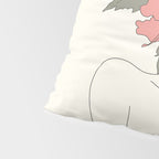 Colorful Thoughts Minimal Line Art Woman with Hibiscus Pillow Sham Gallery Image 4