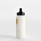 Colorful Thoughts Minimal Line Art Woman with Hibiscus Water Bottle Gallery Image 2
