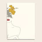 Colorful Thoughts Minimal Line Art Woman with Hibiscus Notebook Gallery Image 4