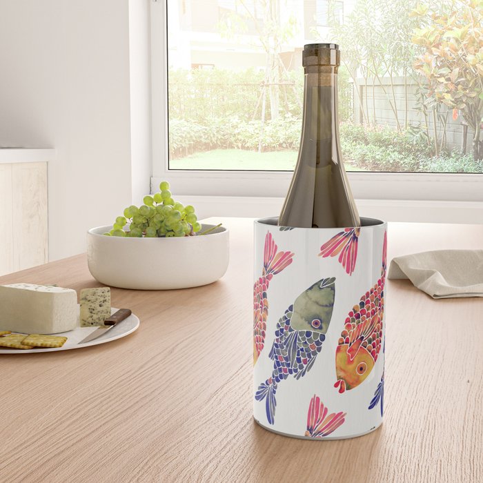 Indonesian Fish Duo - Navy & Coral Palette Wine Chiller Gallery Image 4