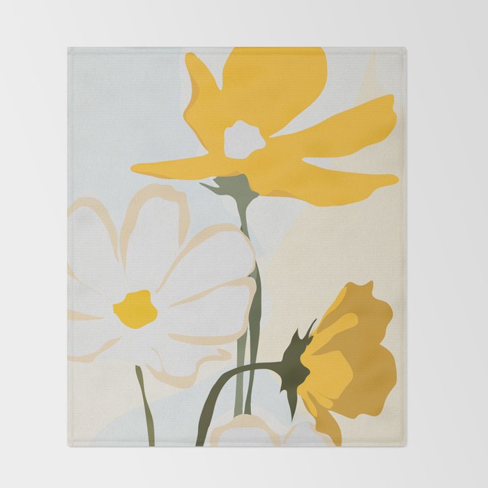 yellow flowers Throw Blanket Gallery Image 2