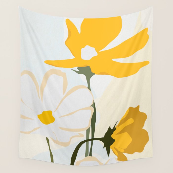 yellow flowers Wall Tapestry Gallery Image 4